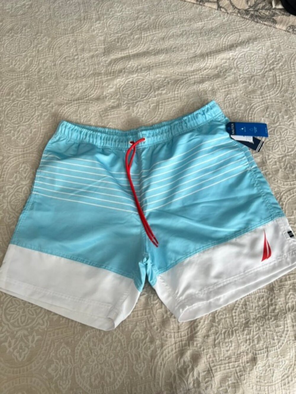 Nautica 6" mixed stripe swim trunk